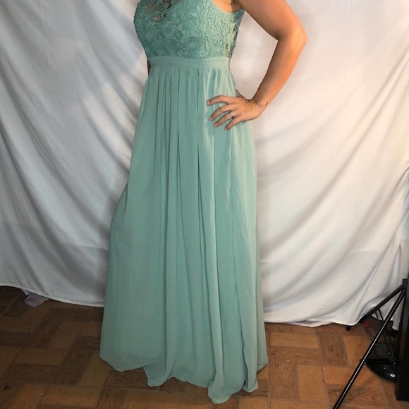 Maniju mint green designer gown L prom gala wedding event party aniversarry - Picture 5 of 10